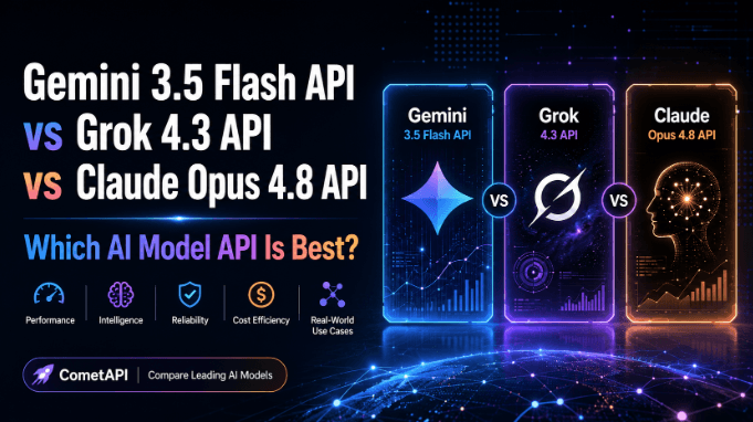 Gemini 3.5 Flash API vs Grok 4.3 API vs Claude Opus 4.8 API: Which AI Model API Is Best?